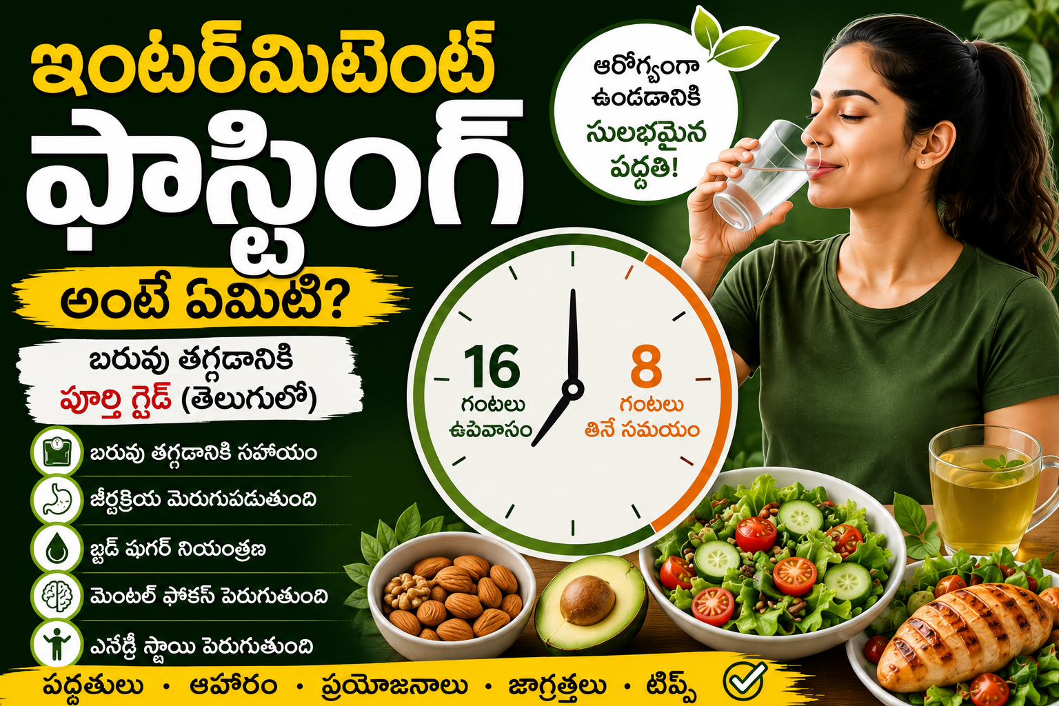 ఇంటర్మిటెంట్ ఫాస్టింగ్ వల్ల కలిగే అద్భుత ప్రయోజనాలు |Intermittent Fasting in Telugu
