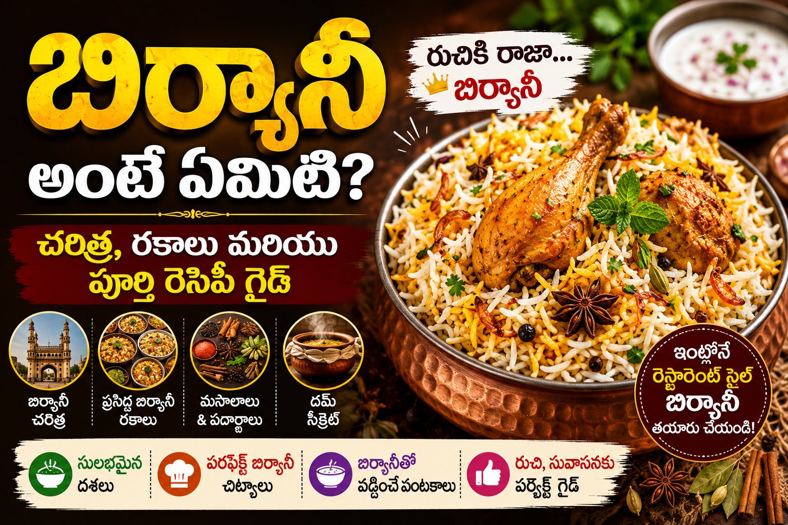 Biryani Recipe Telugu | బిర్యానీ వంటవిధానం & రకాలు 2026