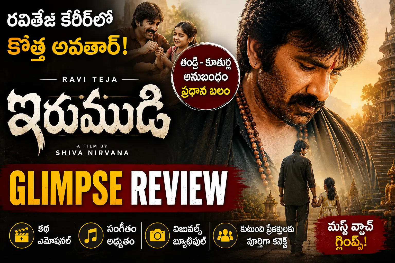 Irumudi Glimpse Review – రవితేజ కెరీర్లో కొత్త అవతార్ చూపించిన శివ నిర్వాణ