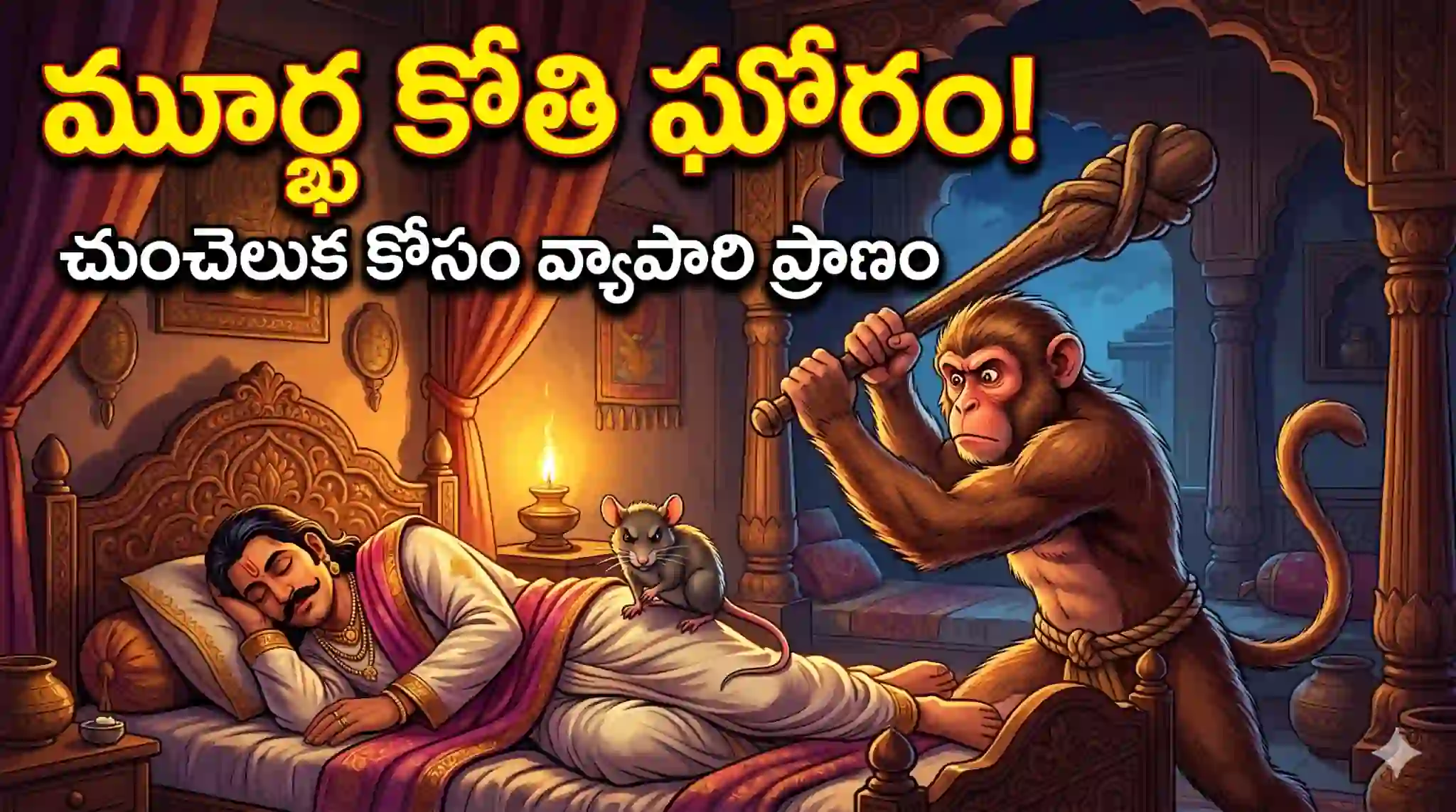 మూర్ఖ కోతి ఘోరం – పంచతంత్ర కథలు | Murcha Koti Katha in Telugu | Telugu Neeti Kathalu