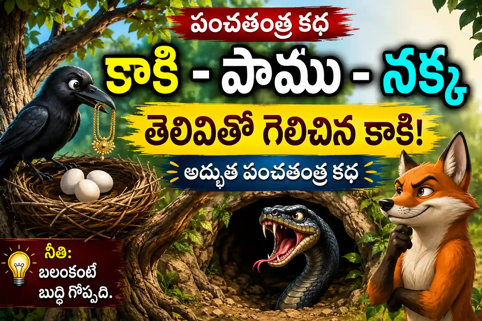Panchatantra Story Telugu: కాకి మరియు పాము పూర్తి కథ