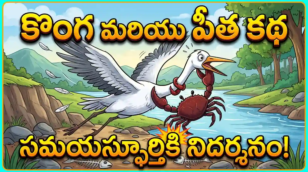 కొంగ – పీత ఉపాయం కథ: సమయస్ఫూర్తికి నిదర్శనం | Telugu Neeti Kathalu