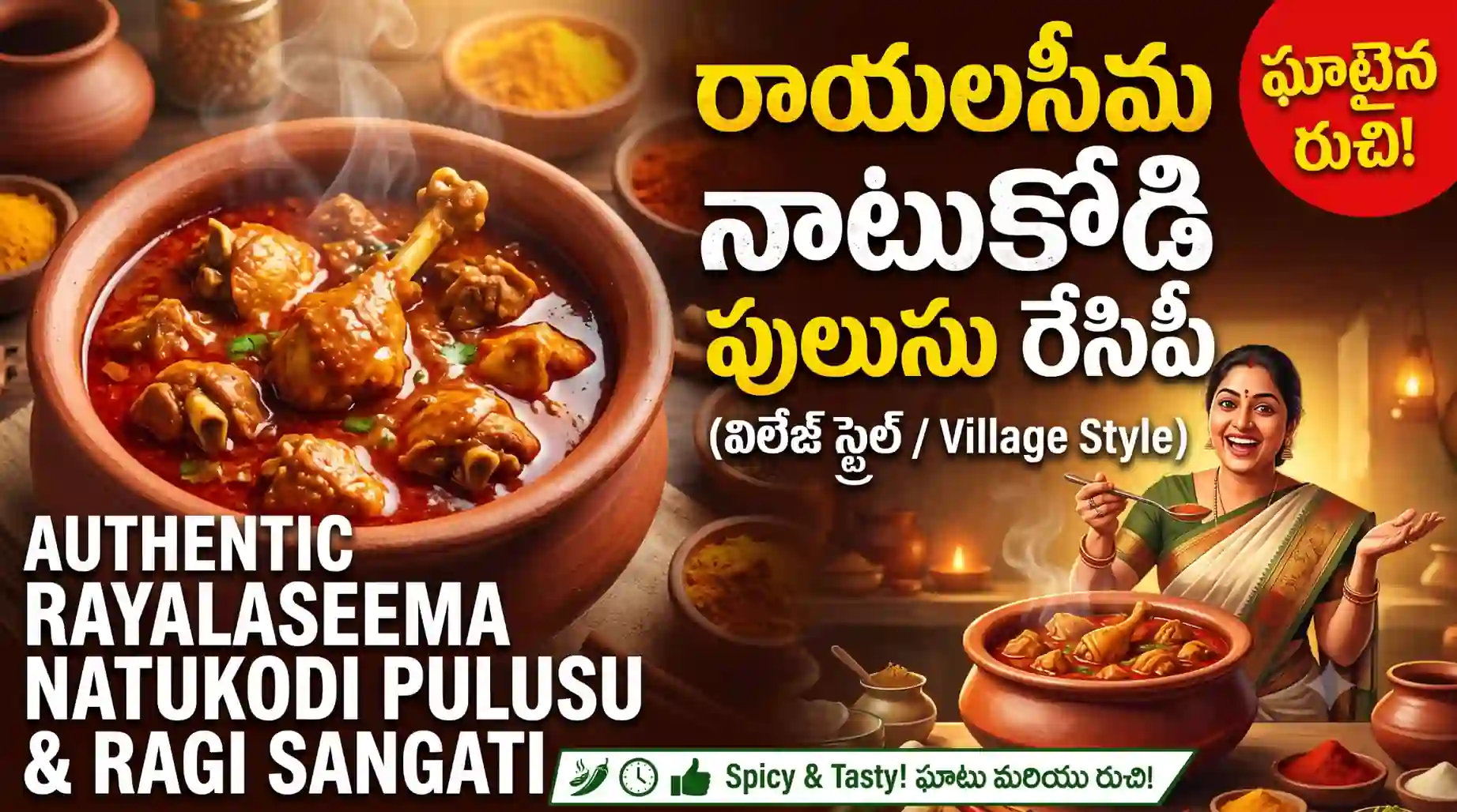 Natukodi Pulusu Recipe in Telugu | రాయలసీమ నాటుకోడి పులుసు