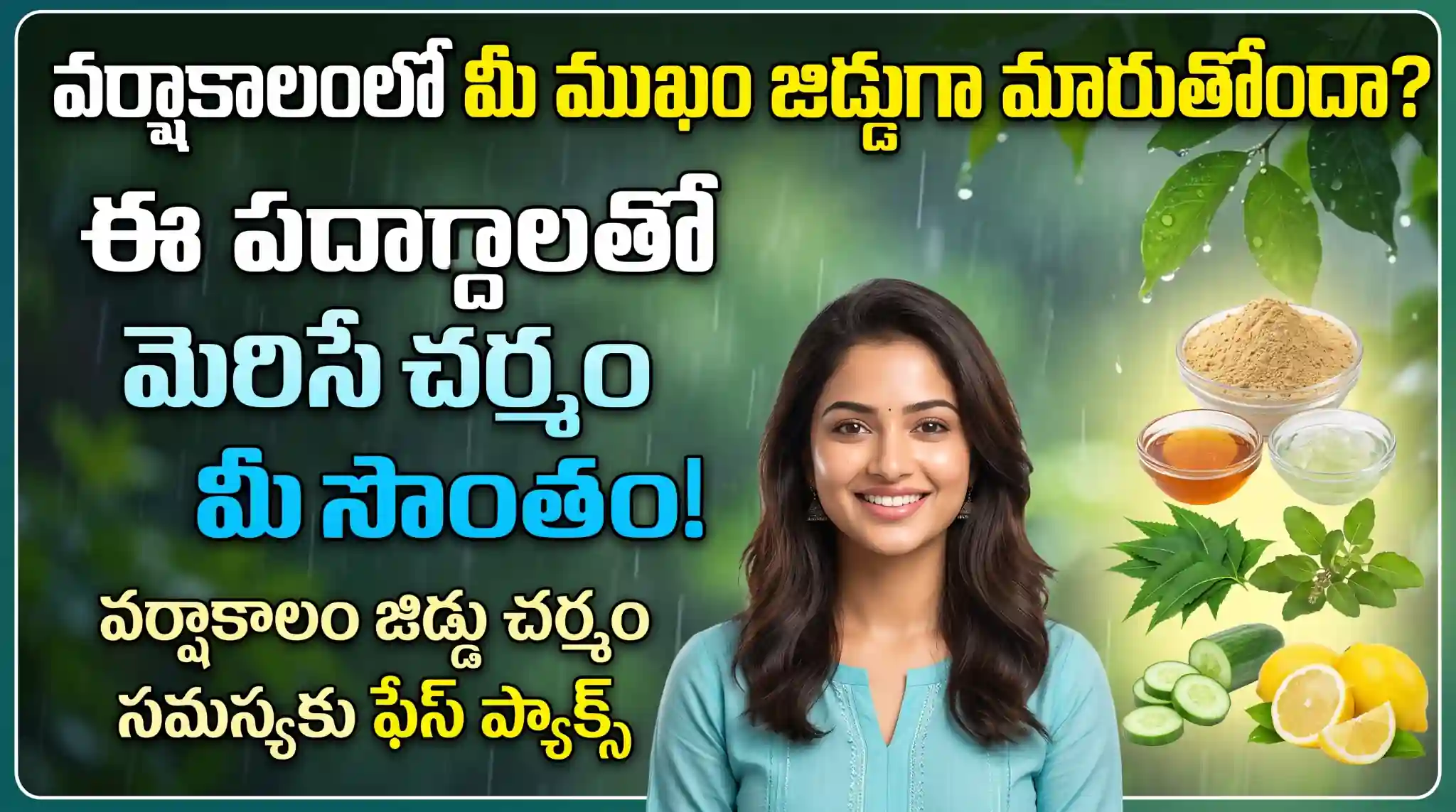 Monsoon Skincare: వర్షాకాలంలో జిడ్డు చర్మానికి సహజసిద్ధమైన ఫేస్ ప్యాక్స్ మరియు జాగ్రత్తలు