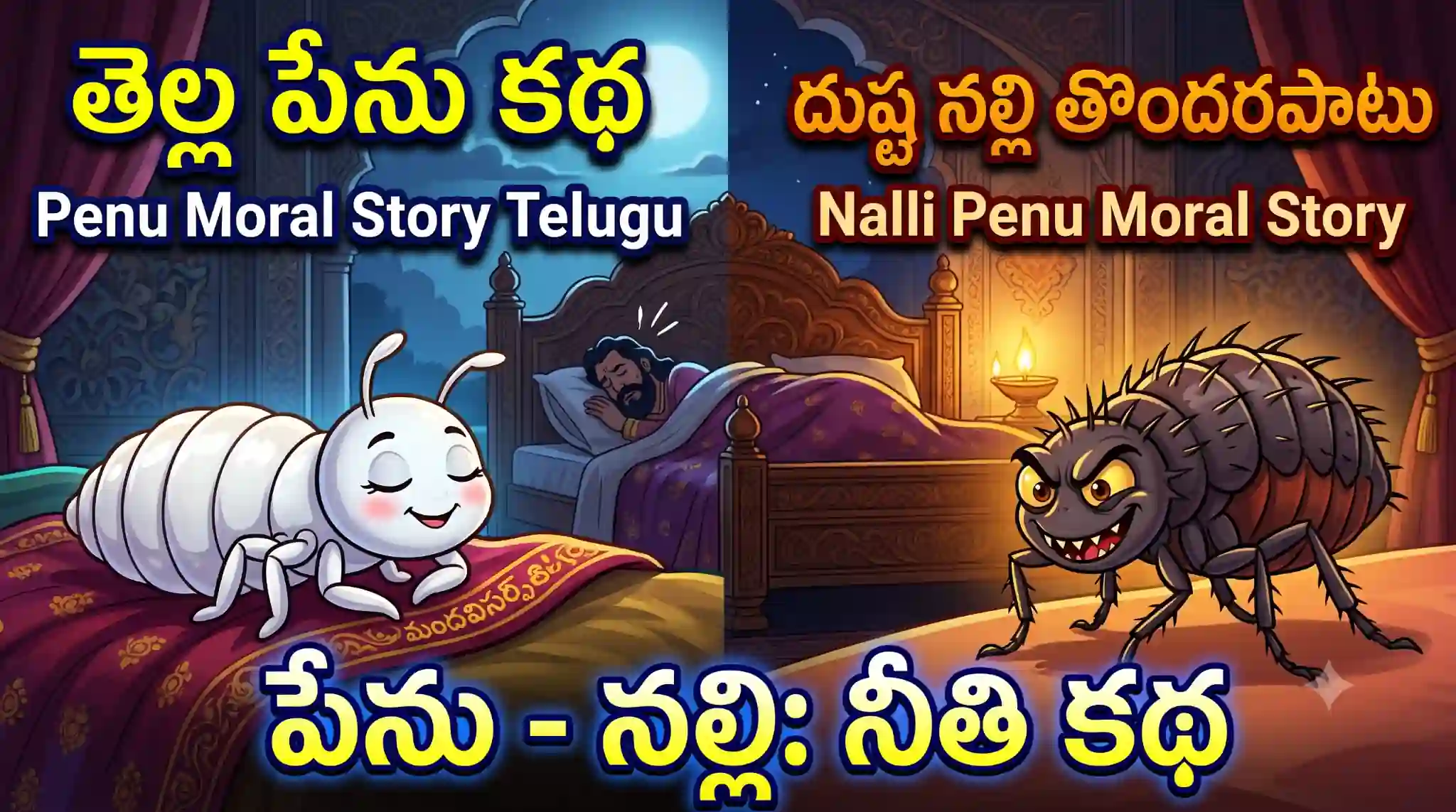 పేను మరియు నల్లి కథ | Kids Moral Stories in Telugu
