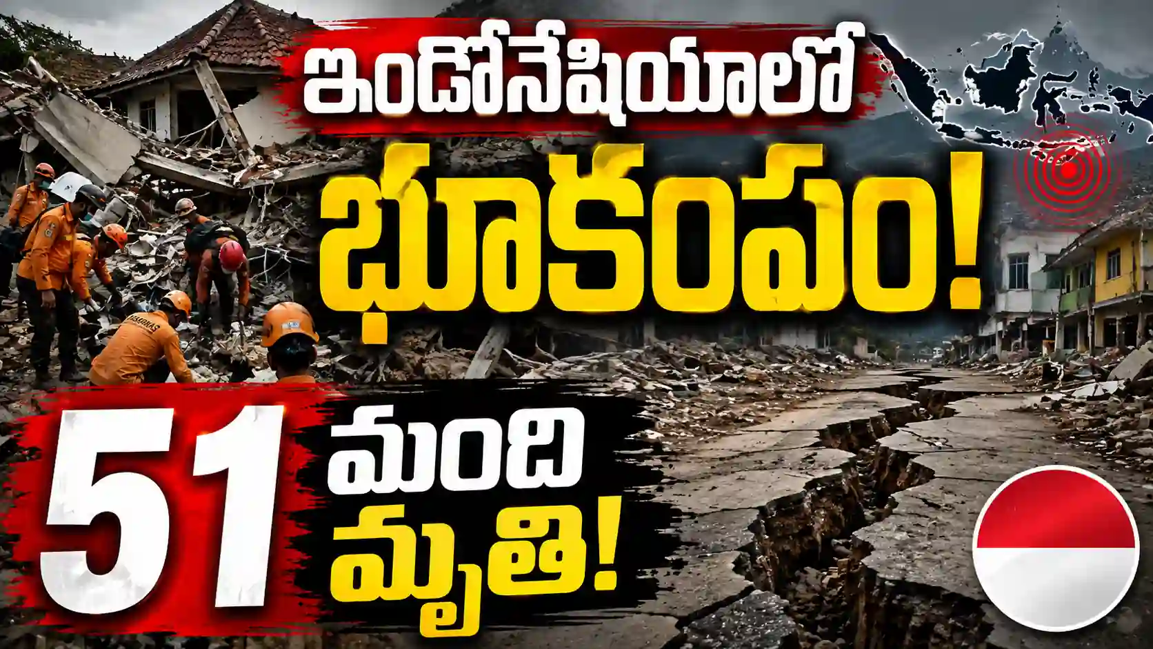 ఇండోనేషియా భూకంపం.. మృతుల సంఖ్య 51కి చేరింది