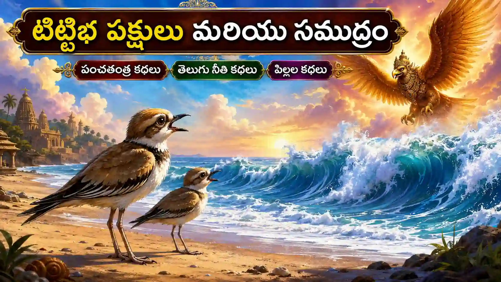టిట్టిభ పక్షులు మరియు సముద్రం కథ | Panchatantra Moral Story