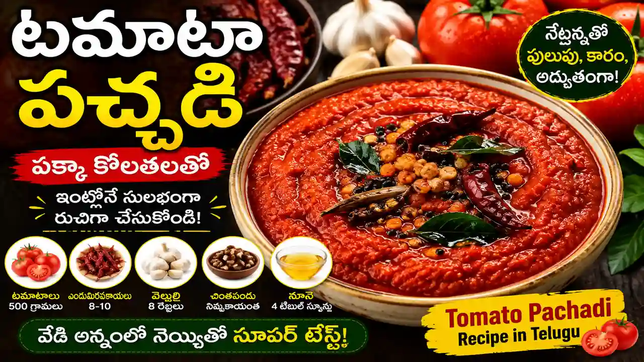 టమాటా పచ్చడి పక్కా కొలతలతో | Tomato Pachadi Recipe in Telugu