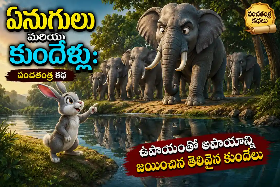 ఏనుగులు మరియు కుందేళ్లు: ఉపాయంతో అపాయాన్ని జయించిన తెలివైన కుందేలు పంచతంత్ర కథ