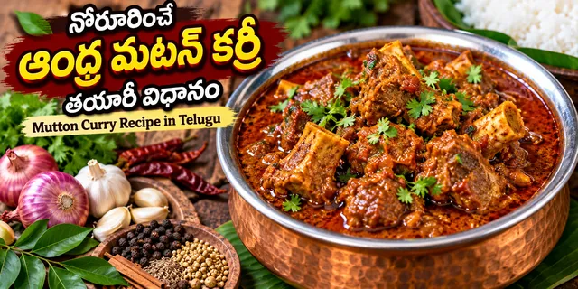 నోరూరించే ఆంధ్ర మటన్ కర్రీ తయారీ విధానం | Mutton Curry Recipe in Telugu