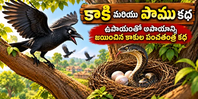 కాకి మరియు పాము కథ: ఉపాయంతో అపాయాన్ని జయించిన కాకుల పంచతంత్ర కథ