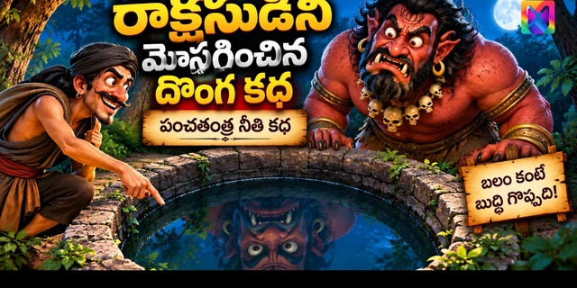 రాక్షసుడిని మోసగించిన దొంగ కథ – పంచతంత్ర నీతి కథ