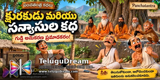 క్షురకుడు మరియు సన్యాసుల కథ – గుడ్డి అనుకరణ ప్రమాదకరం | Panchatantra
