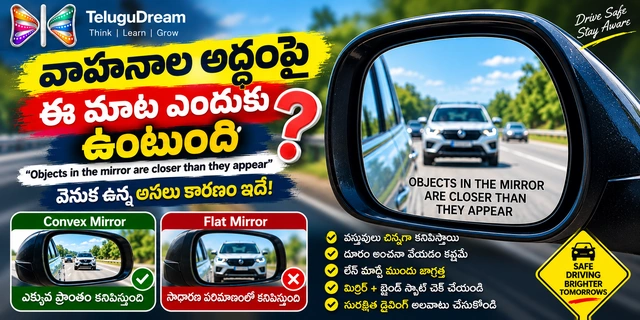 వాహనాల అద్దంపై ఈ మాట ఎందుకు ఉంటుంది? “Objects in the mirror are closer than they appear” వెనుక అసలు కారణం ఇదే!